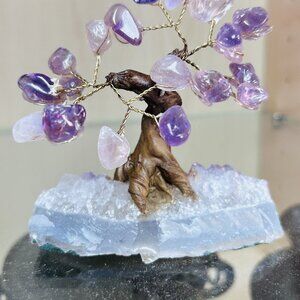 Amethyst Crystal Bonsai Tree On Quartz Base